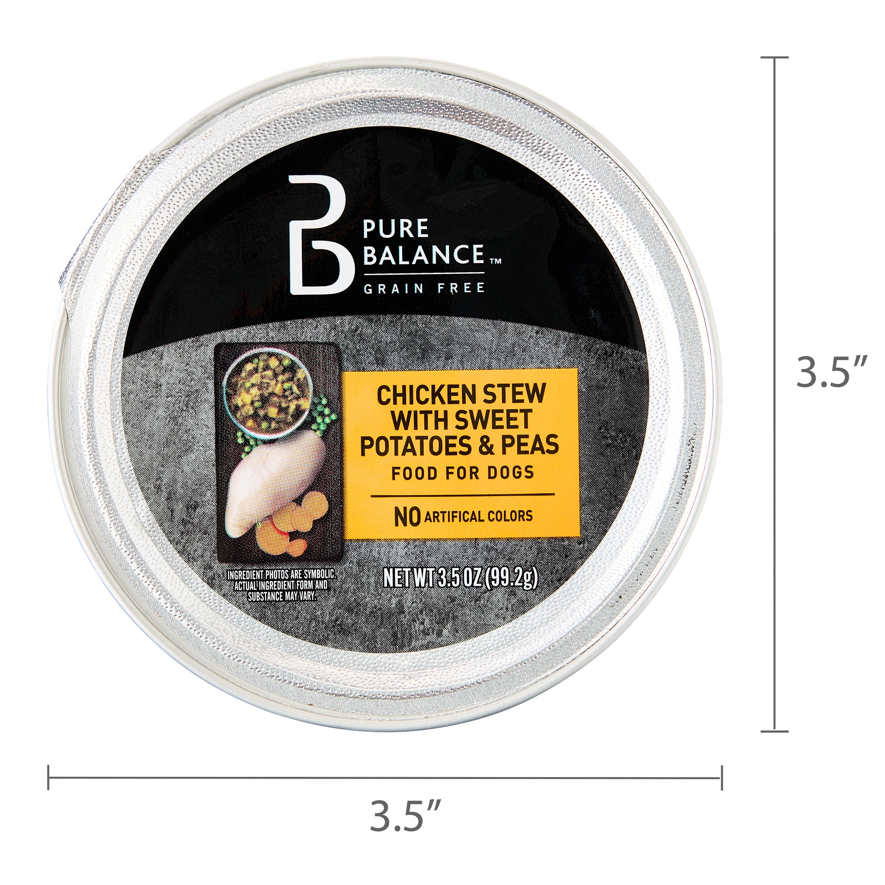 Pure Balance Chicken Stew with Sweet Potatoes & Peas, Grain-Free Wet Dog Food, 3.5 oz Tray