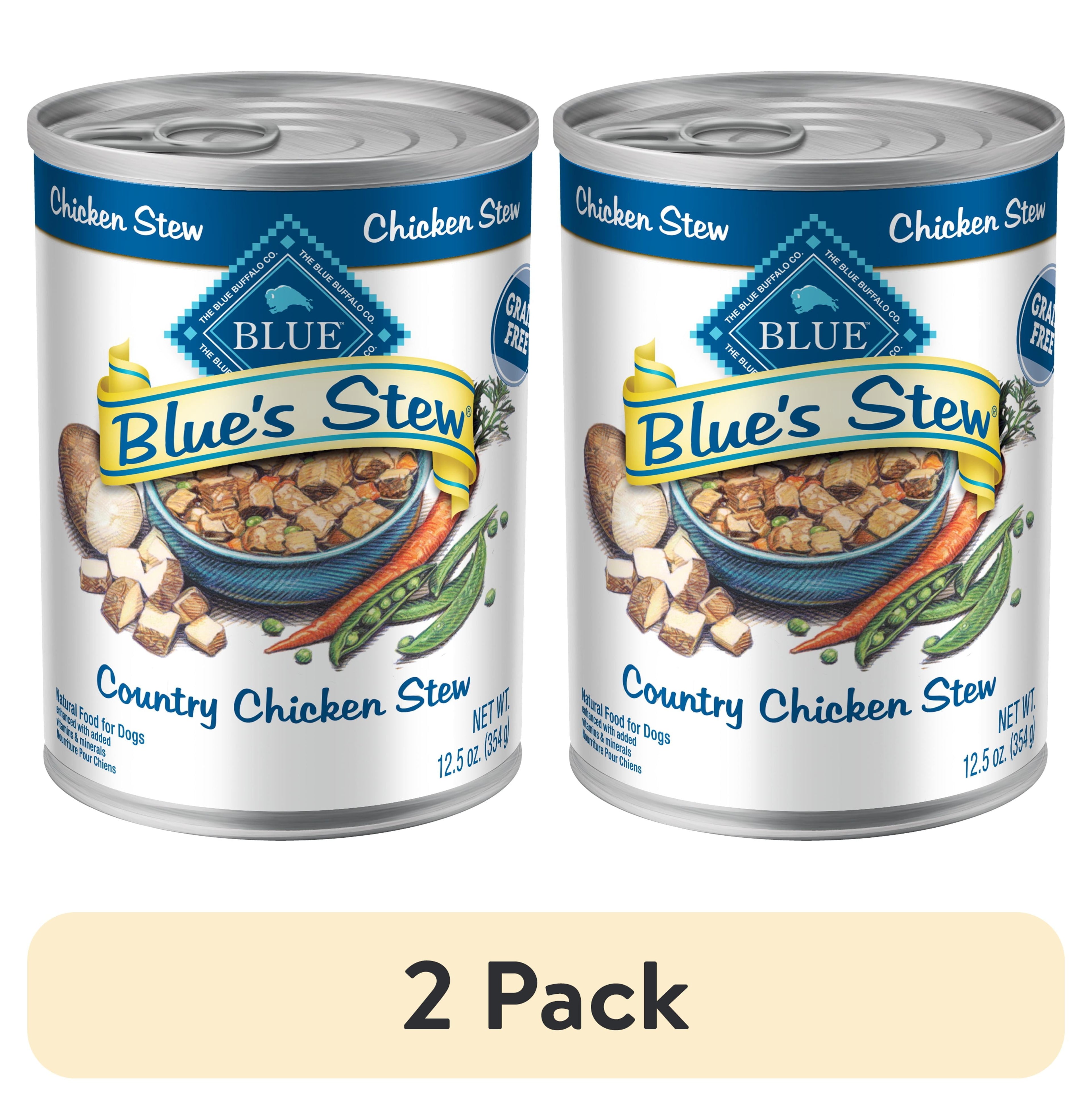(2 pack) Blue Buffalo Blue's Stew Natural Wet Dog Food, Country Chicken Stew, 12.5-oz. Can