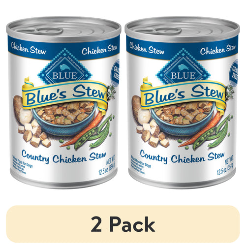 (2 pack) Blue Buffalo Blue's Stew Natural Wet Dog Food, Country Chicken Stew, 12.5-oz. Can