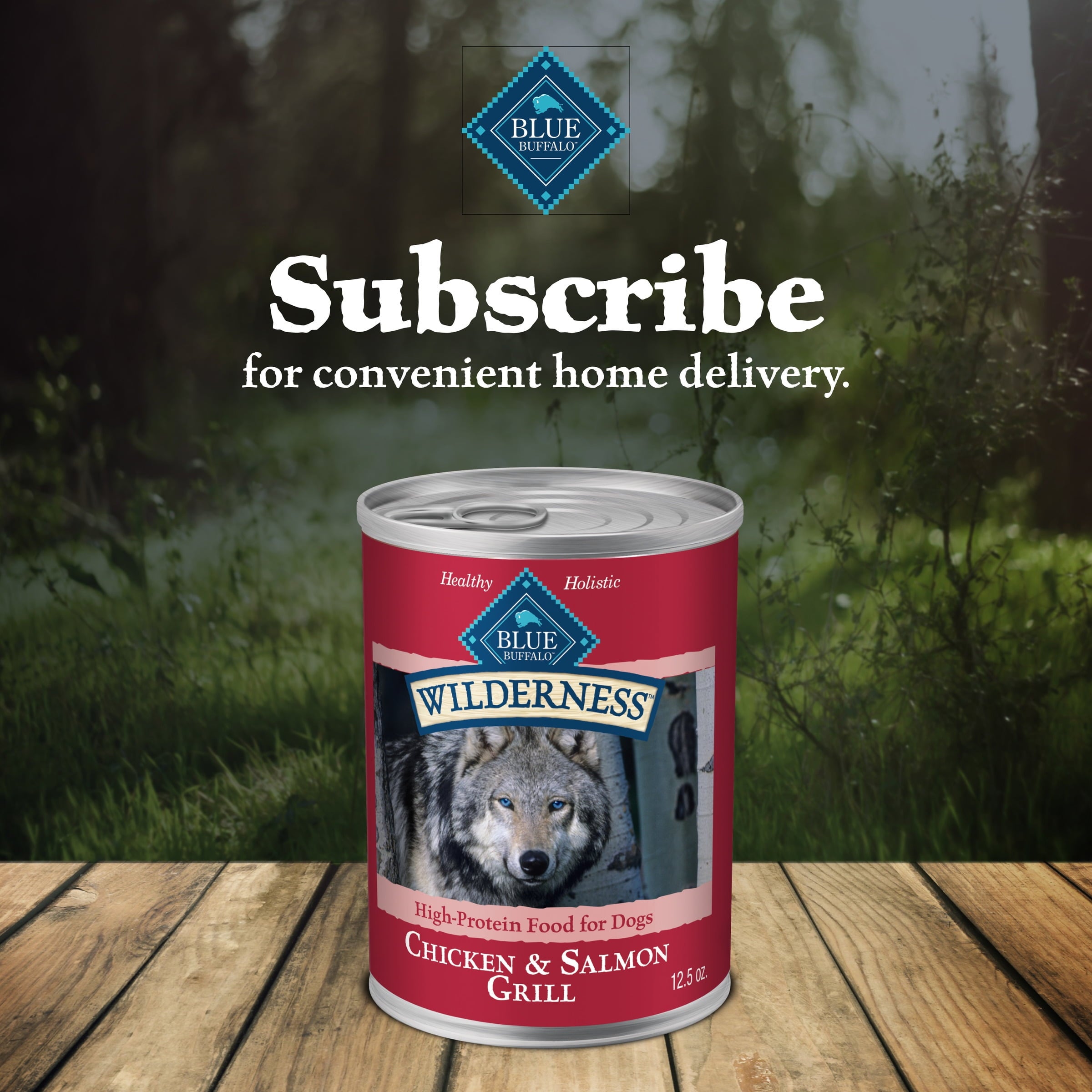 (6 pack) Blue Buffalo Wilderness Adult Wet Dog Food Salmon & Chicken Grill, 12.5-oz. Can