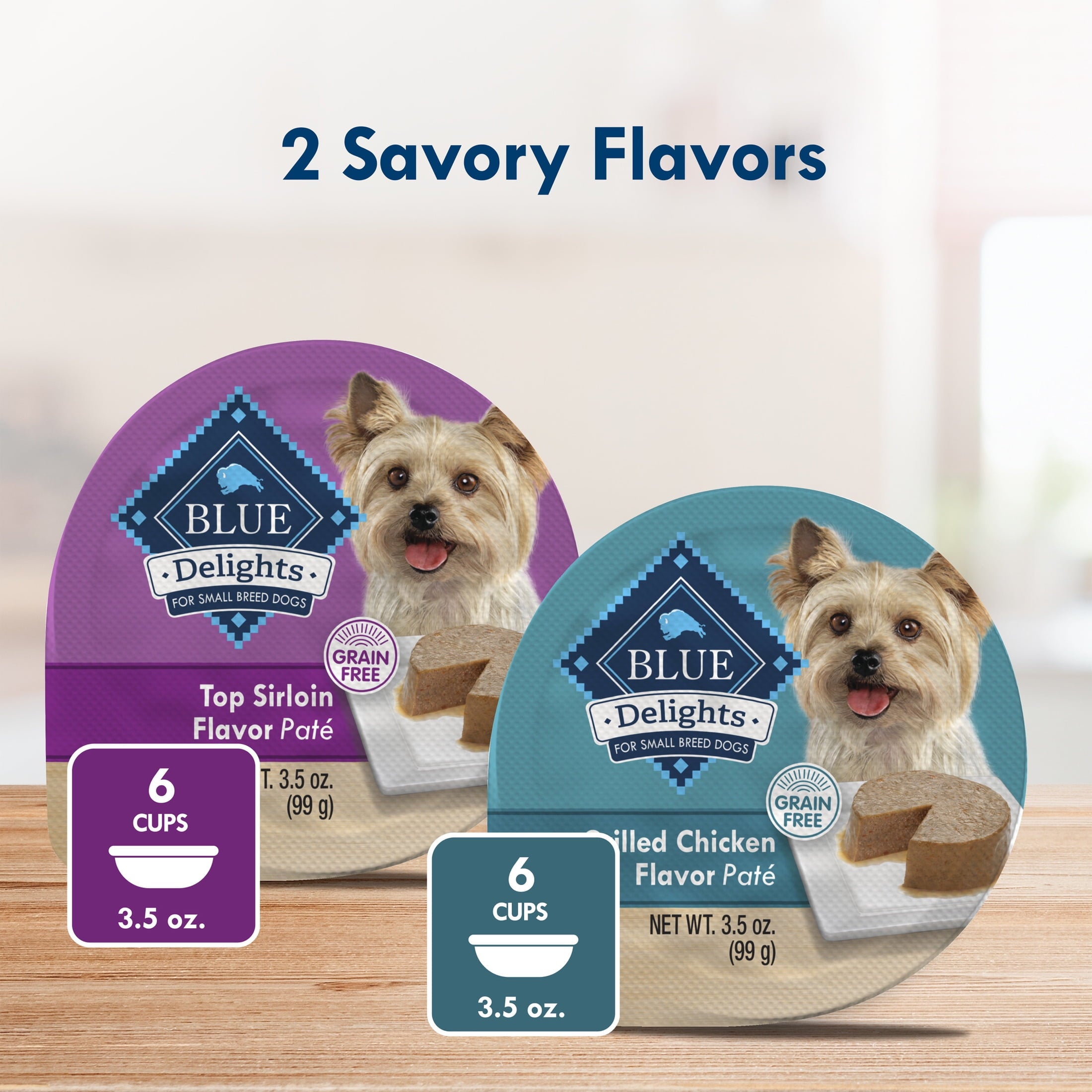 Blue Buffalo Delights Small Breed Natural Wet Dog Food Variety Pack, 3.5-oz. Cups, 12 Count