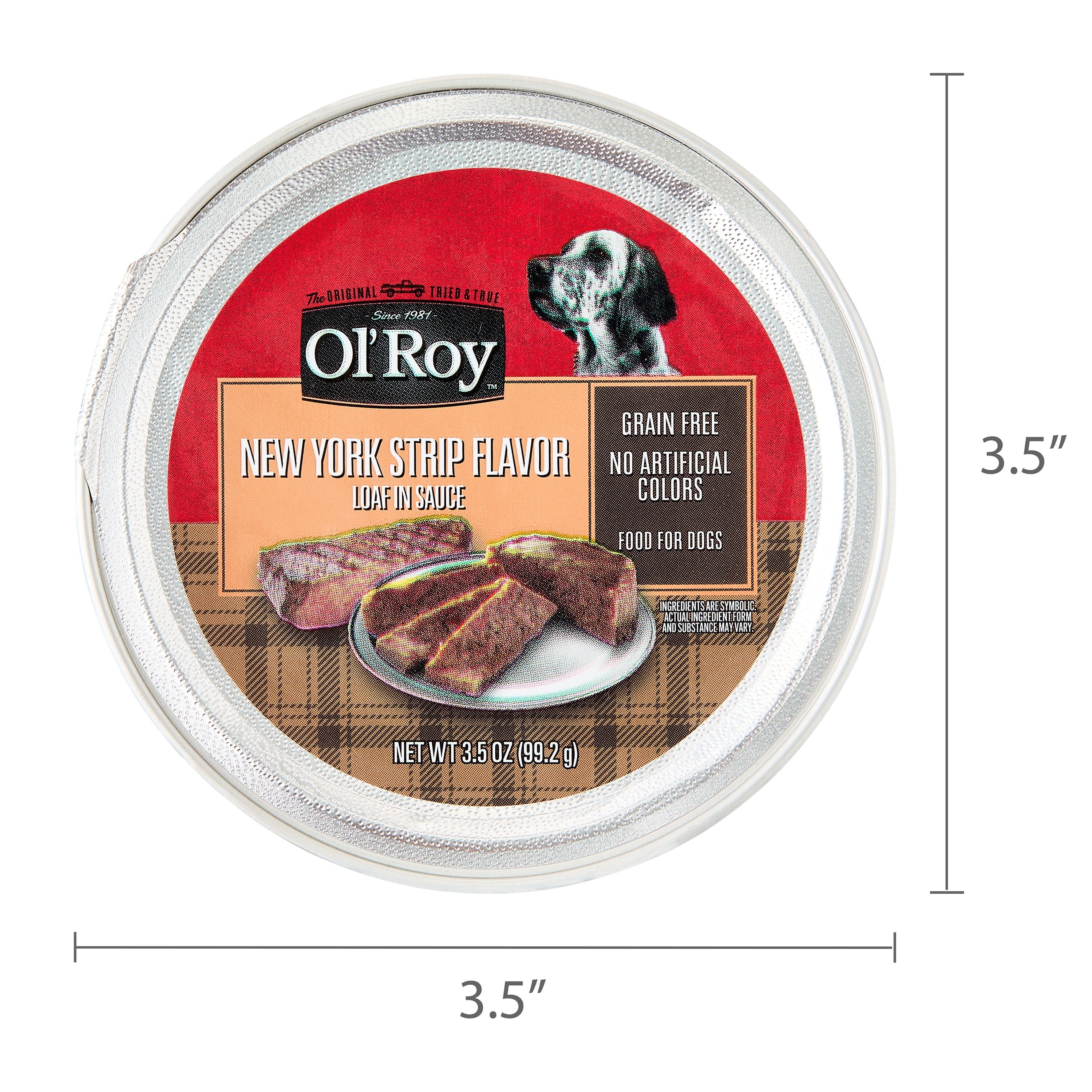 Ol' Roy New York Strip Flavor Loaf in Sauce, Grain-Free Wet Dog Food, 3.5 oz Cup