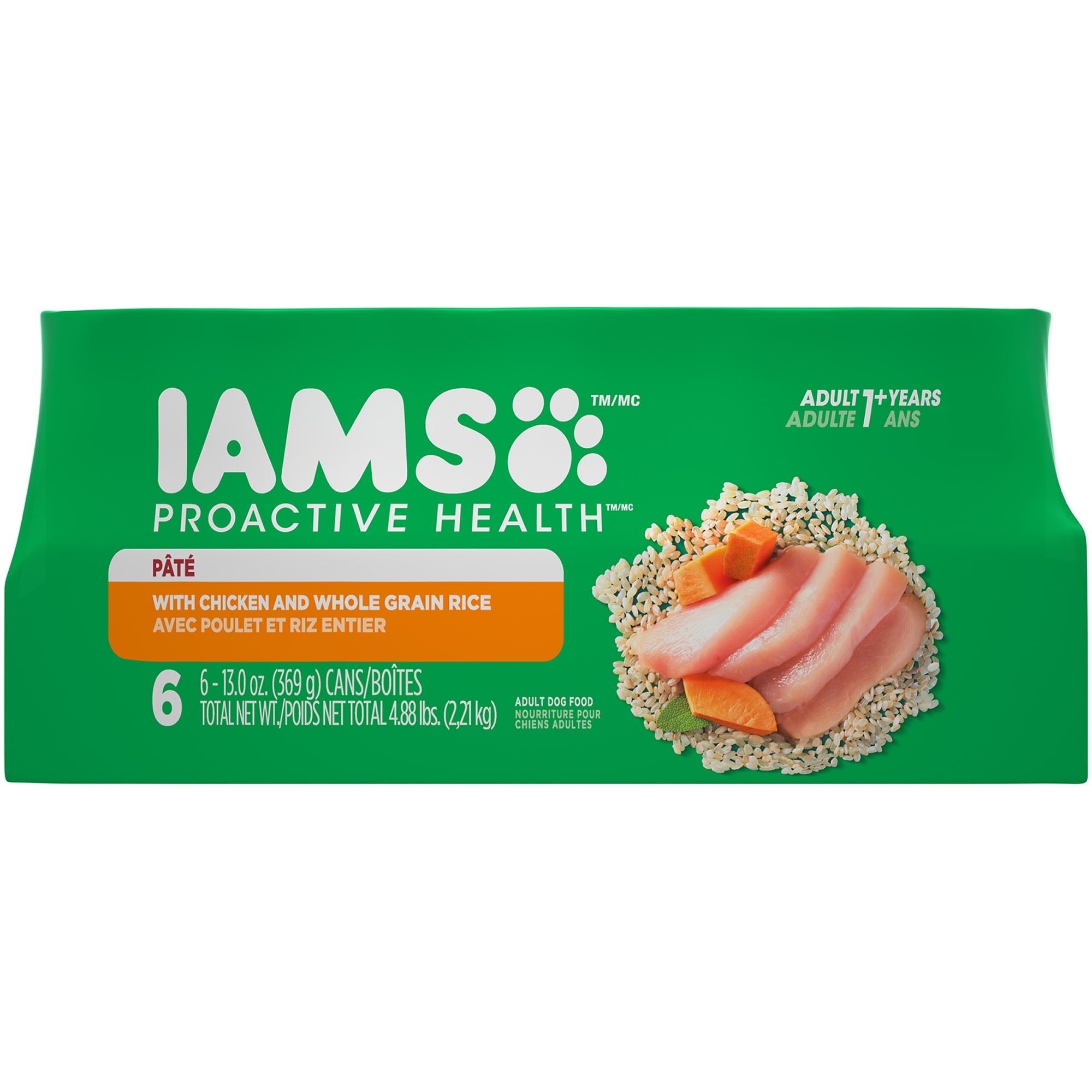 (2 pack) Iams Proactive Health Chicken And Whole Grain Rice Wet Dog Food, 13 Oz Cans (6 Pack)