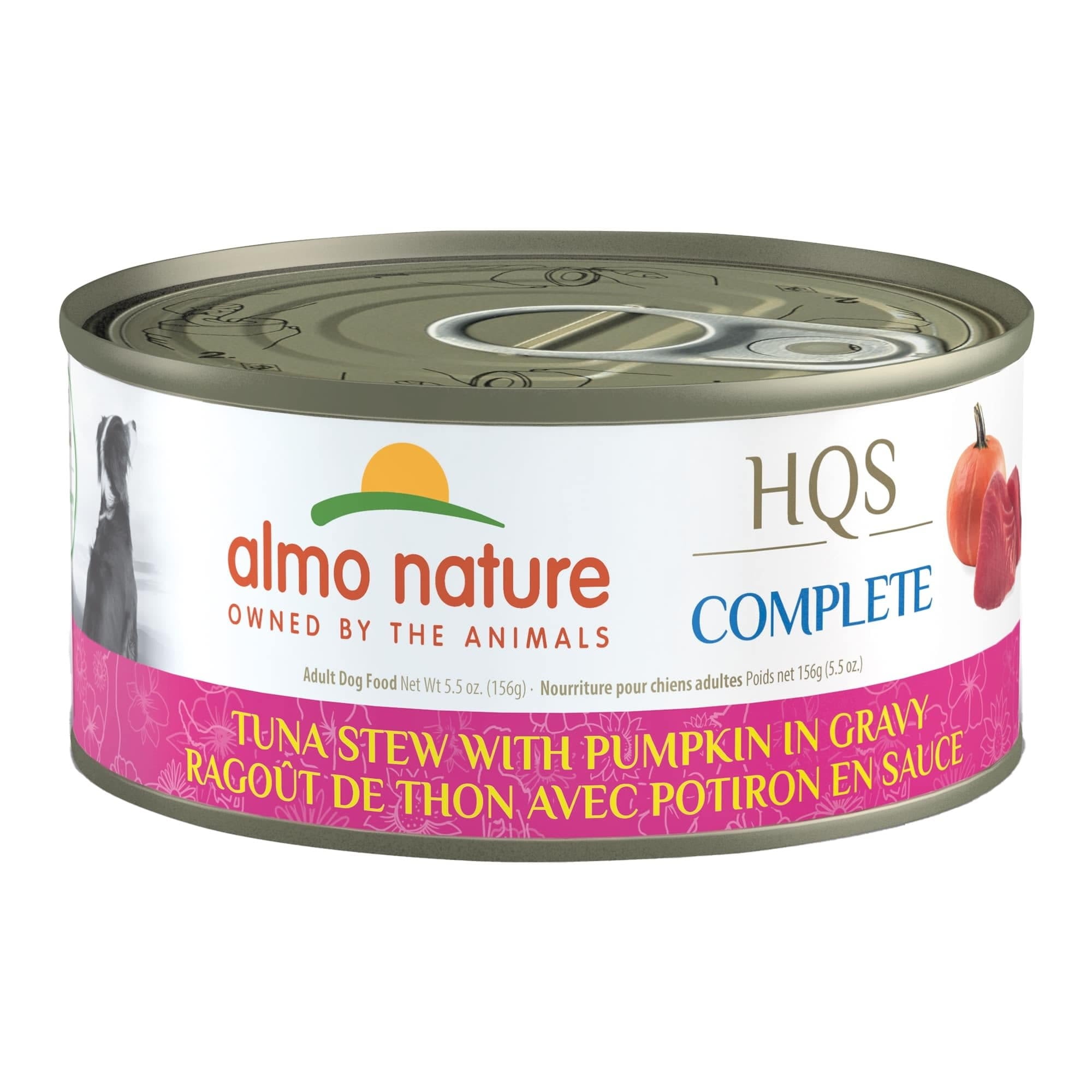 Almo Nature: HQS Complete Dog 12 Pack: Tuna Stew With Pumpkin In Gravy - 5.5 oz Cans, Adult Dog Canned Wet Food, Daily Meal, Grain Free
