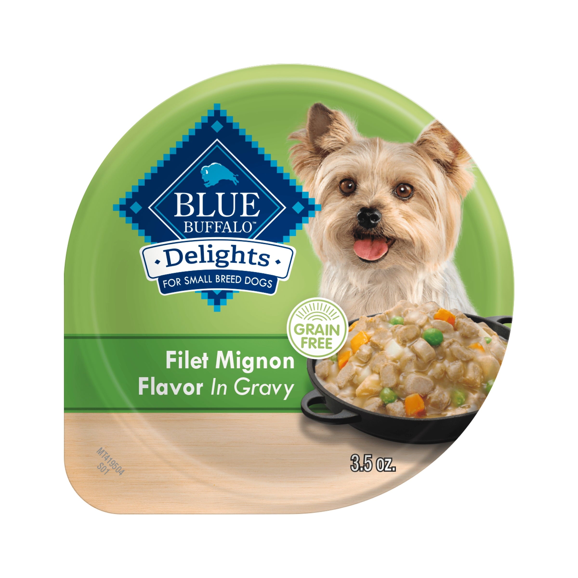 Blue Buffalo Delights Small Breed Natural Wet Dog Food, Filet Mignon in Gravy, 3.5-oz. Cup