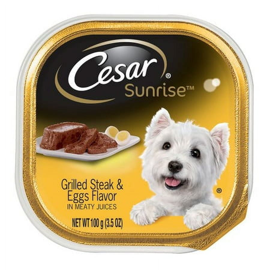CESAR SUNRISE Grilled Steak and Eggs Breakfast Dog Food 3.5 Oz. (Pack of 24)