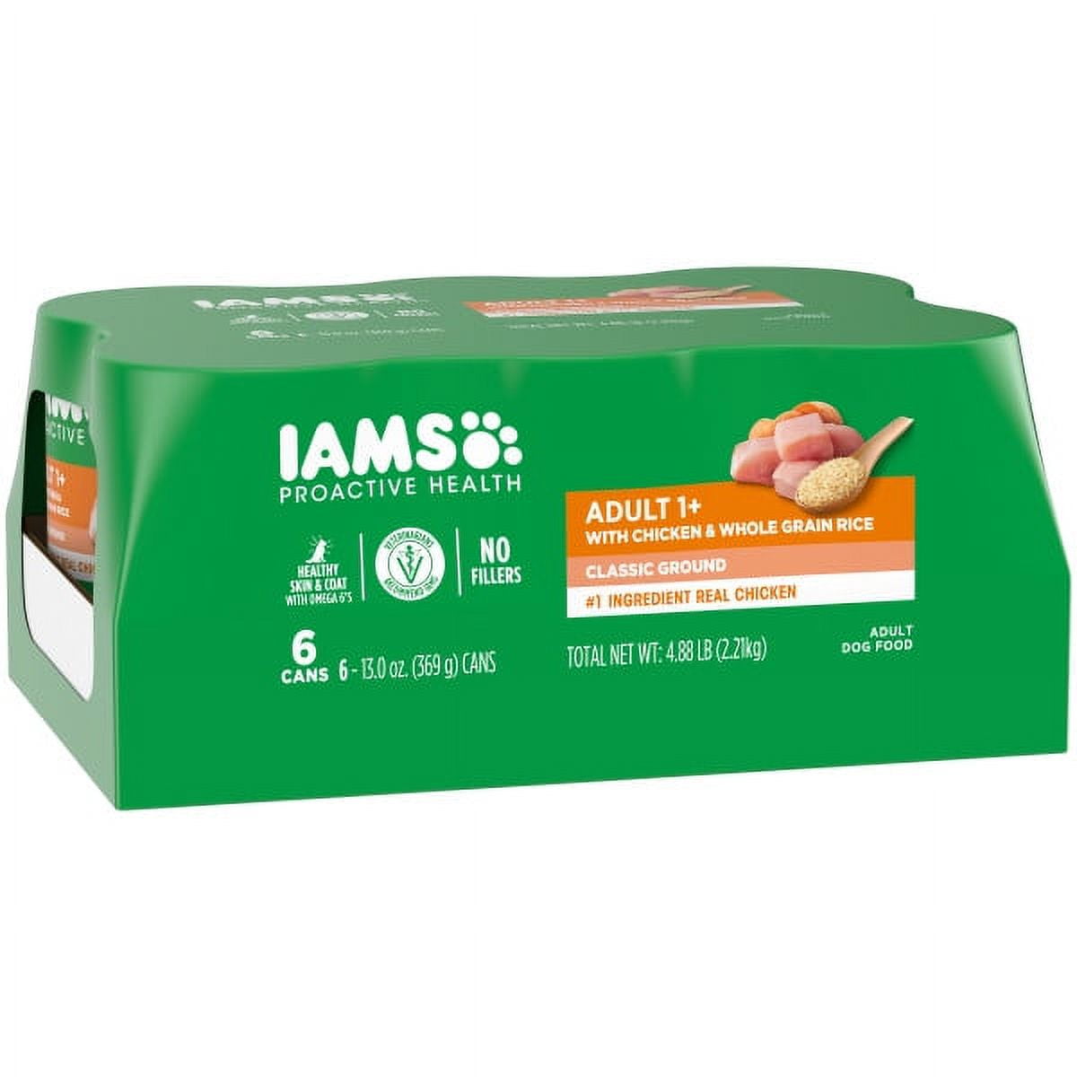 (2 pack) Iams Proactive Health Chicken And Whole Grain Rice Wet Dog Food, 13 Oz Cans (6 Pack)