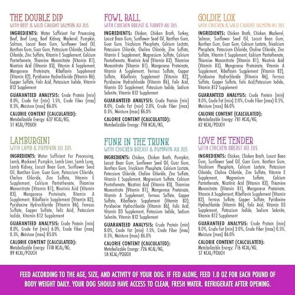 Weruva Dogs in the Kitchen, Variety Pack, Pooch Pouch Party!, Wet Dog Food