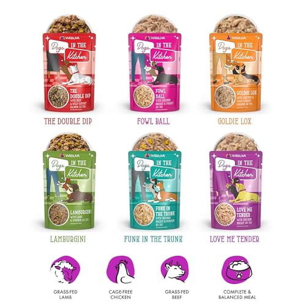 Weruva Dogs in the Kitchen, Variety Pack, Pooch Pouch Party!, Wet Dog Food