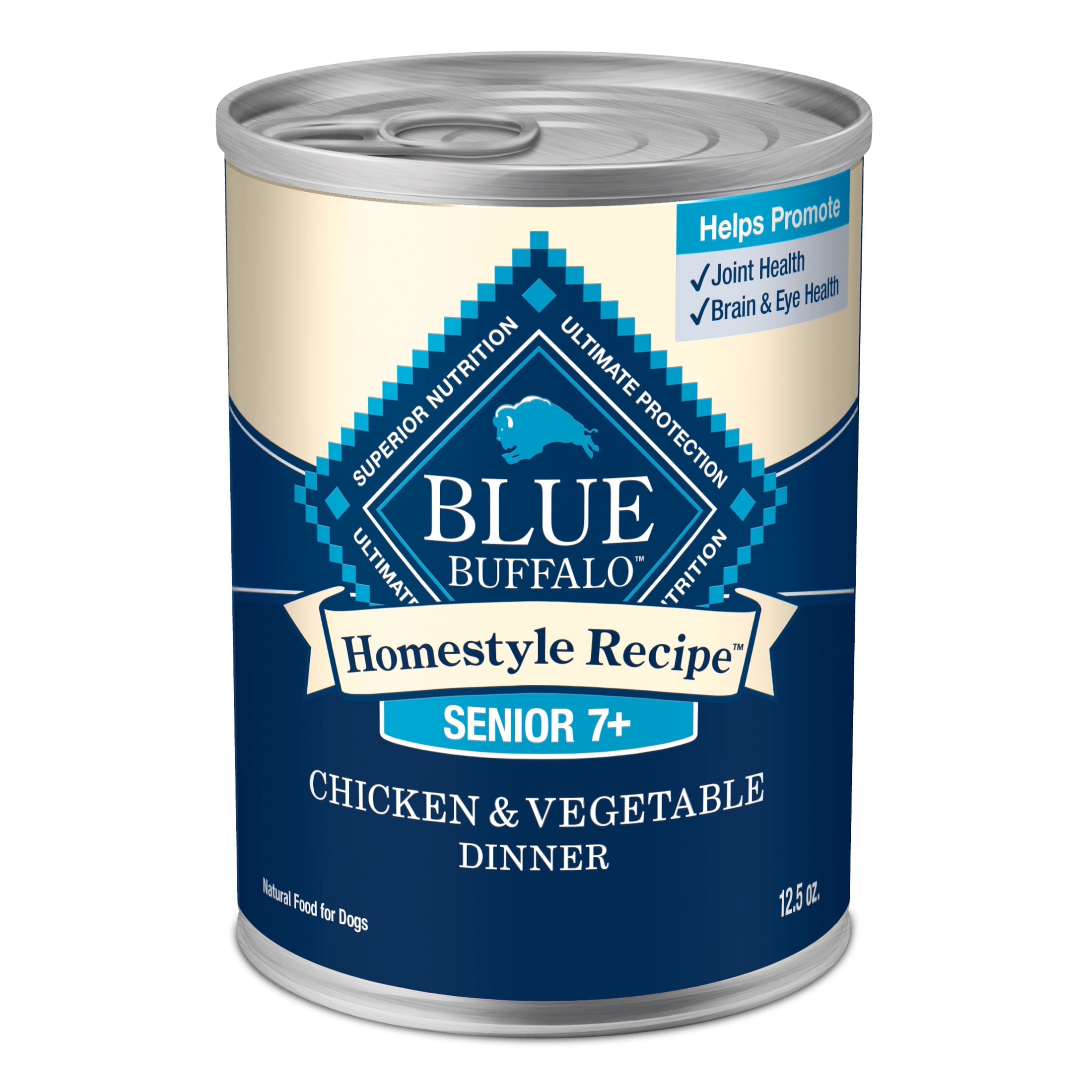(2 pack) Blue Buffalo Homestyle Recipe Senior Wet Dog Food, Chicken Dinner, 12.5-oz. Can