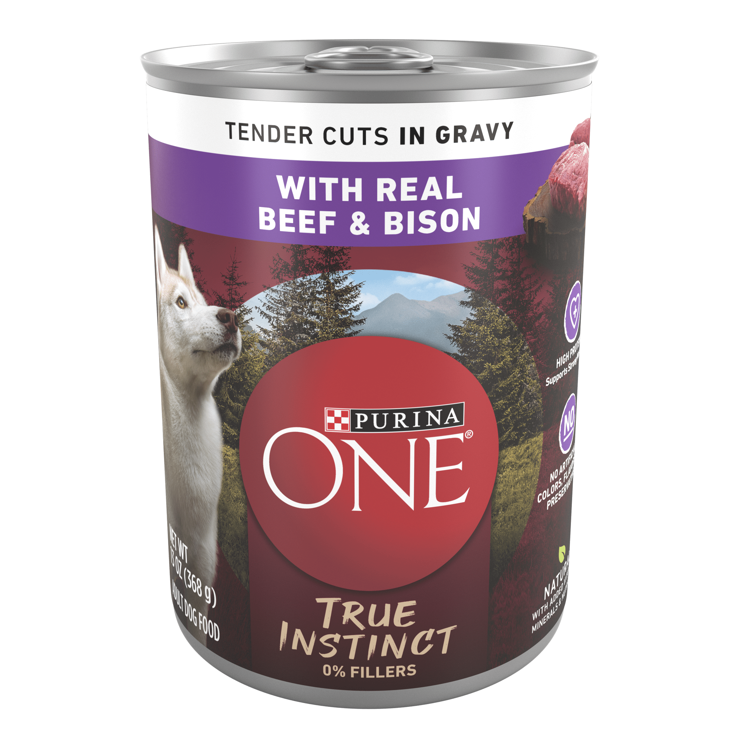 (3 pack) Purina ONE True Instinct Natural Wet Dog Food, High Protein Soft Beef & Bison, 13 oz Can