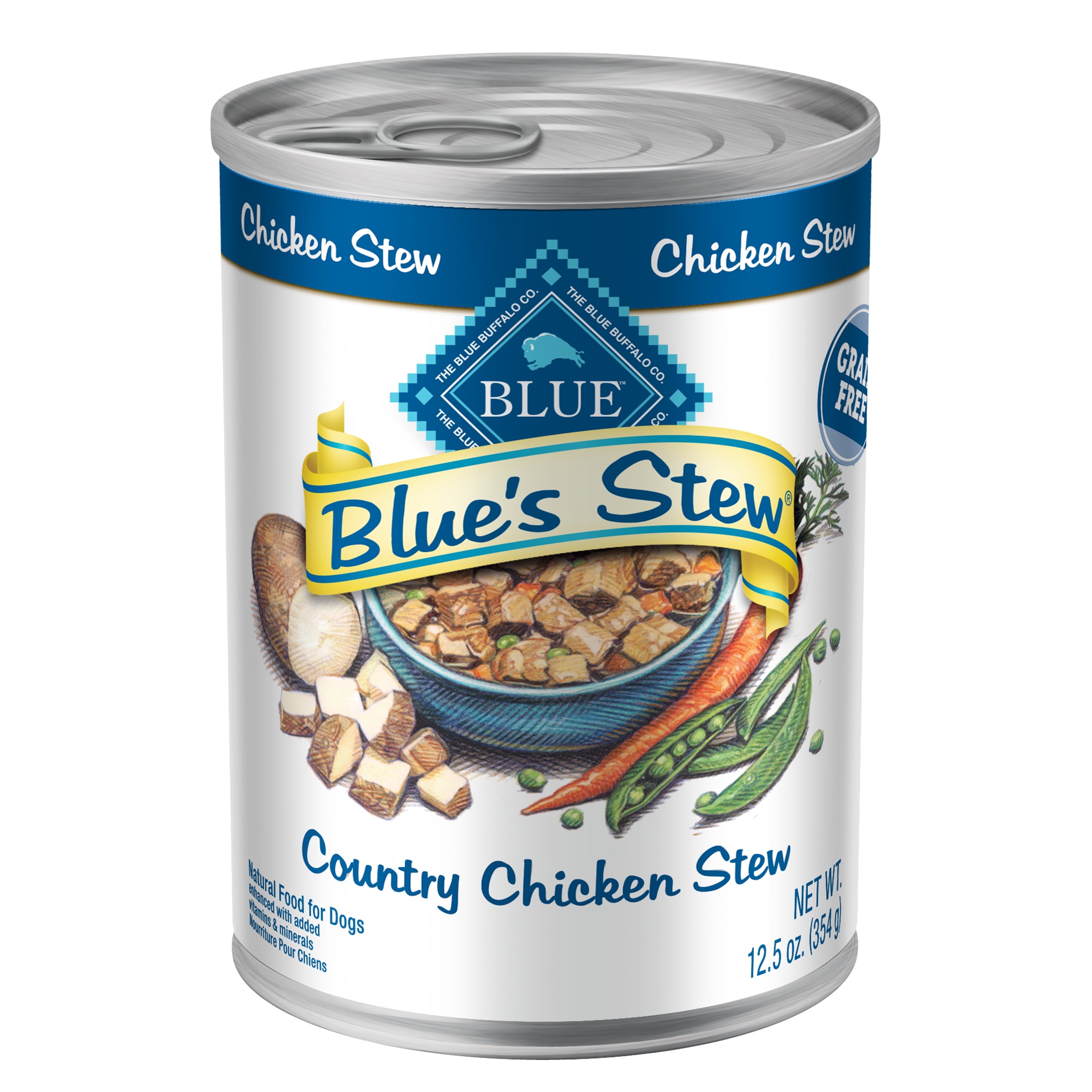 (2 pack) Blue Buffalo Blue's Stew Natural Wet Dog Food, Country Chicken Stew, 12.5-oz. Can
